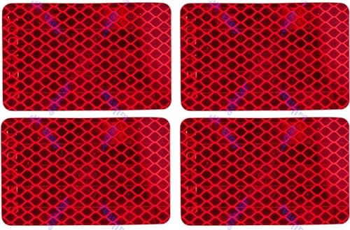 Red Reflective Stick-On Prism Rectangle DOT Reflector