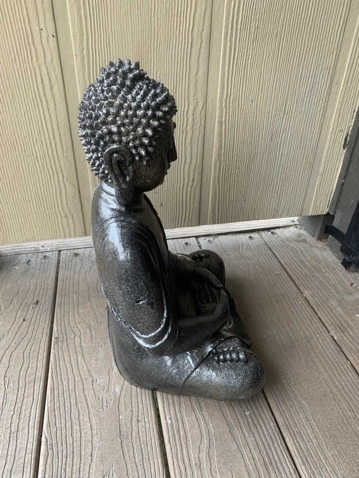 LATEX RUBBER MOLD + Fiberglass Casing Sitting Buddha H. 17” YKM-5126 Blue Mold