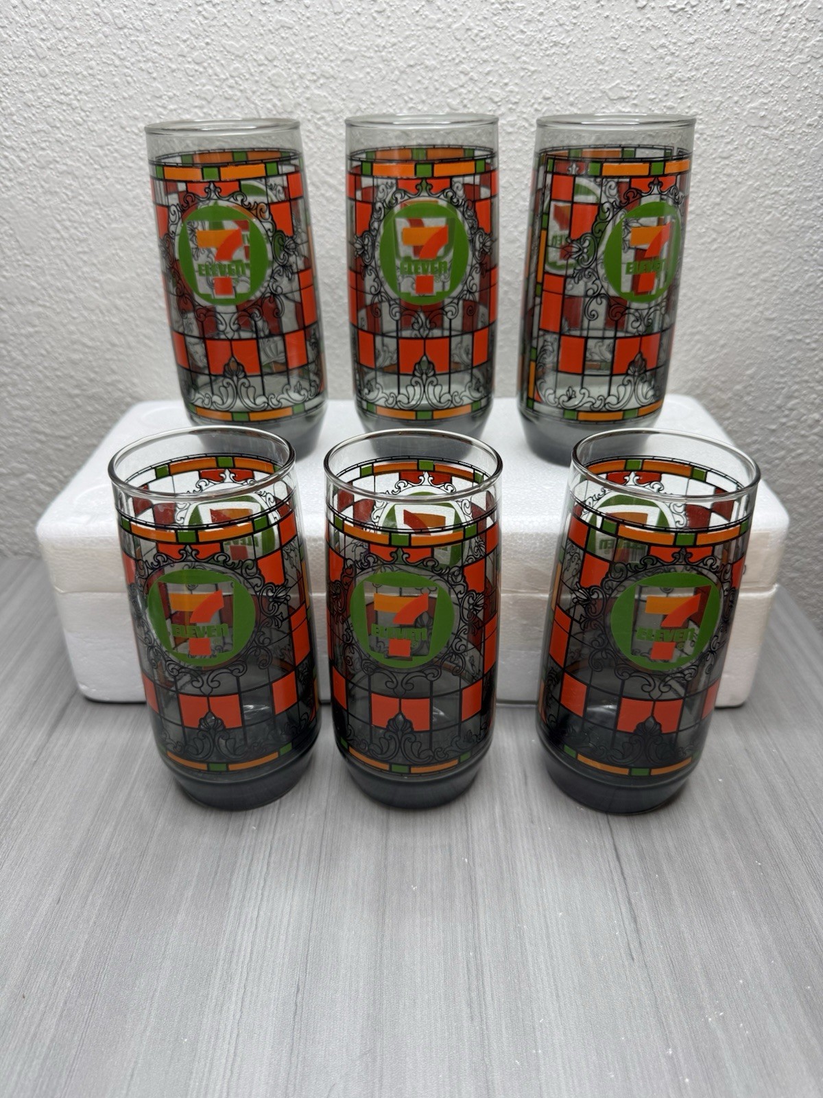 7-Eleven Vintage 1970s Drinking Glasses Lot Of 6 Collectible Glass