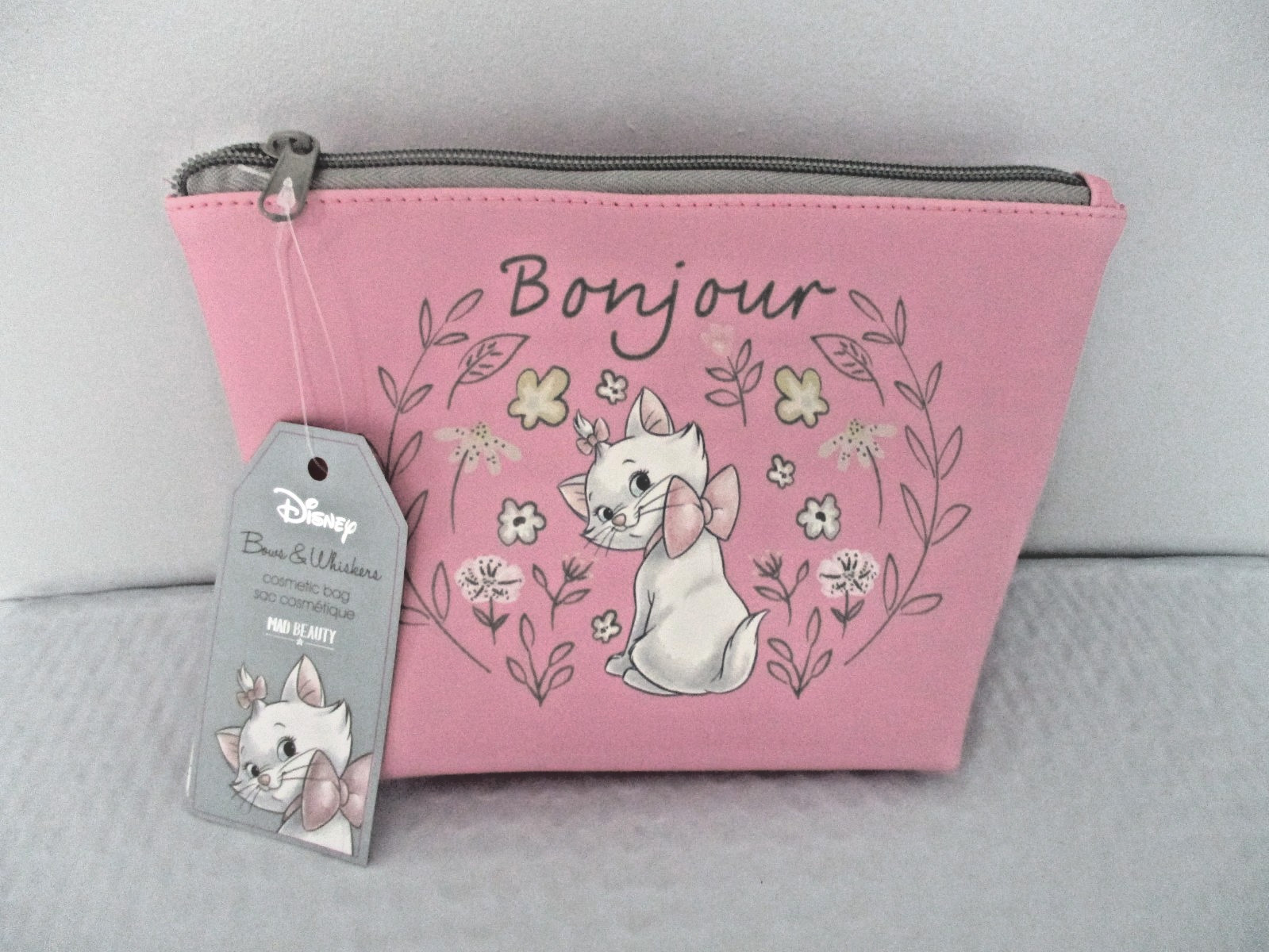 Disney The Aristocats Marie Pink Bonjour Cosmetic Bag NWT