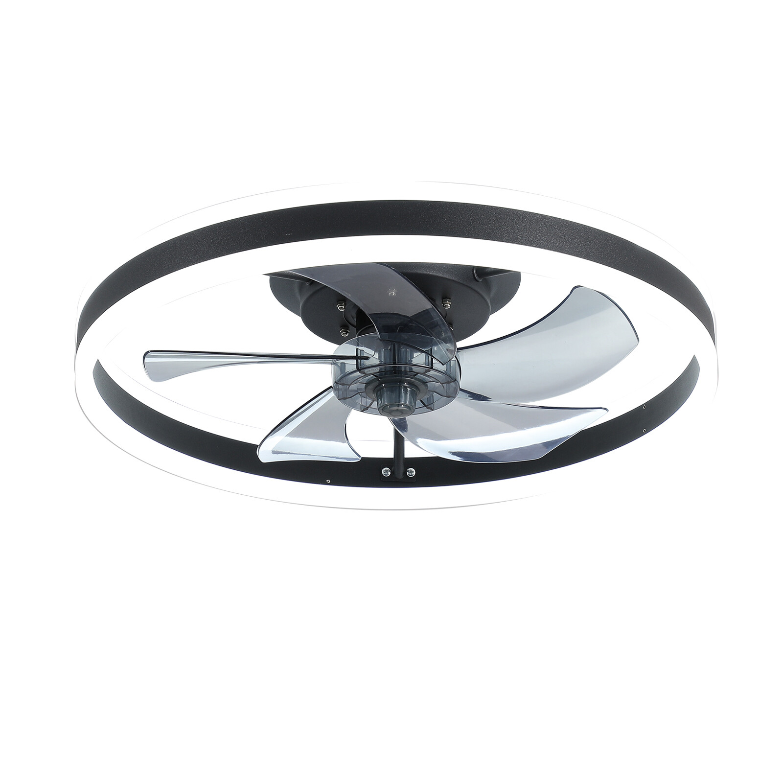 20" Modern LED Ceiling Fan Lights Flush Mount Light kit With APP Remote Control
