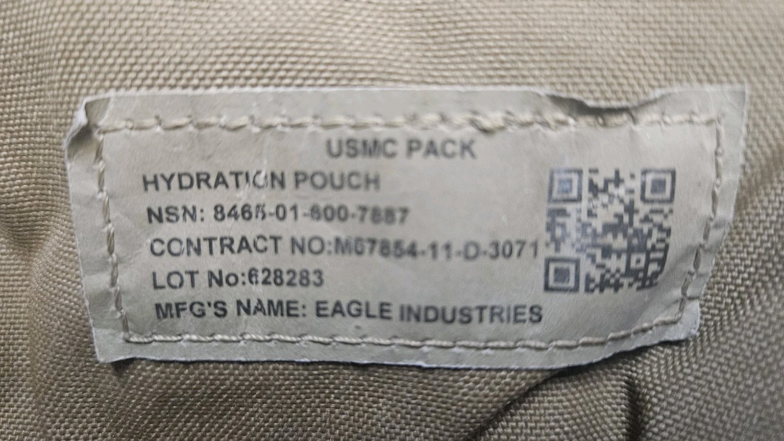 Lot of 2 Hydration Pouch USMC MOLLE II Coyote UsGI Used, Good Cond Sustainment