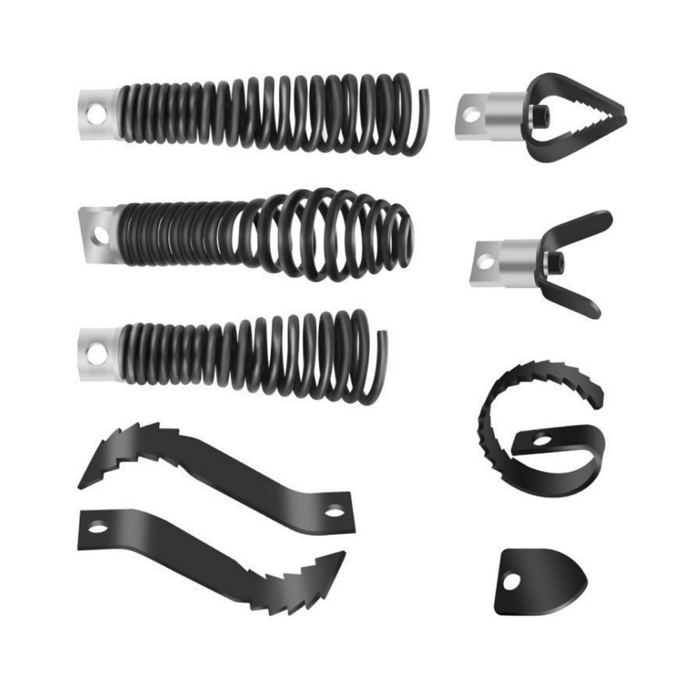 8PCS Drain Drill Attachments, Multi-Function Cutter Heads for Snake Machines