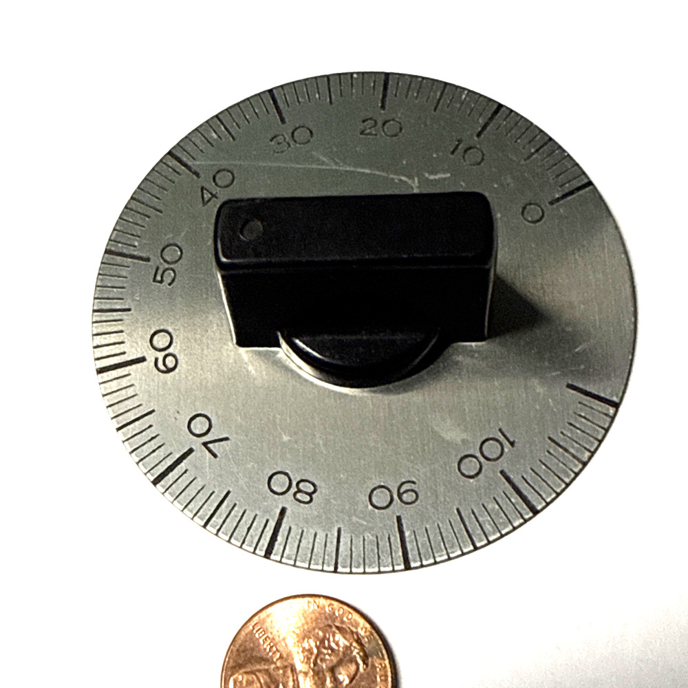 one black knob with dial OD =65 mm for 6 mm shaft
