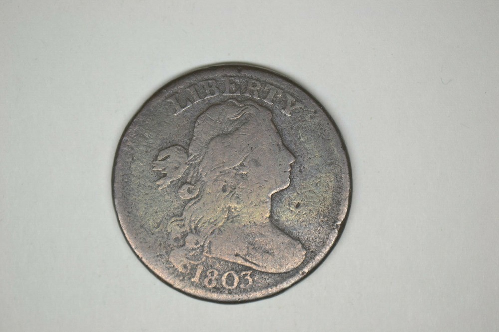 1803 Draped Bust Large Cent- Fine with surface roughness