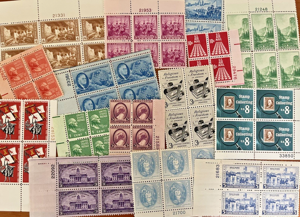 U.S. MINT COLLECTION 400+ VINTAGE STAMPS INCLUDES PLATE BLOCKS / SINGLES & MORE!