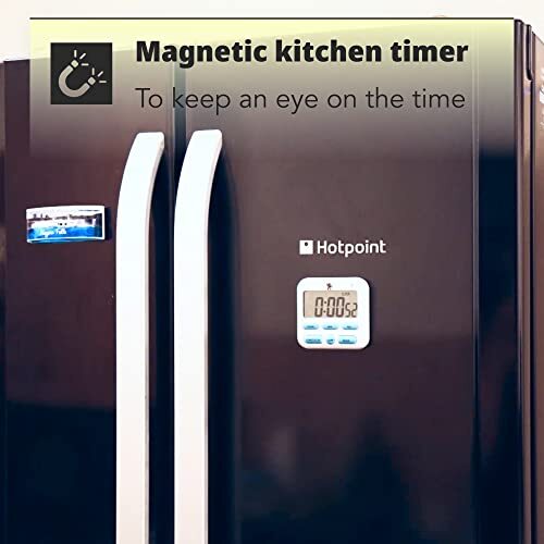Magnetic Digital Kitchen Timer Loud Alarm Clock White LCD Countdown