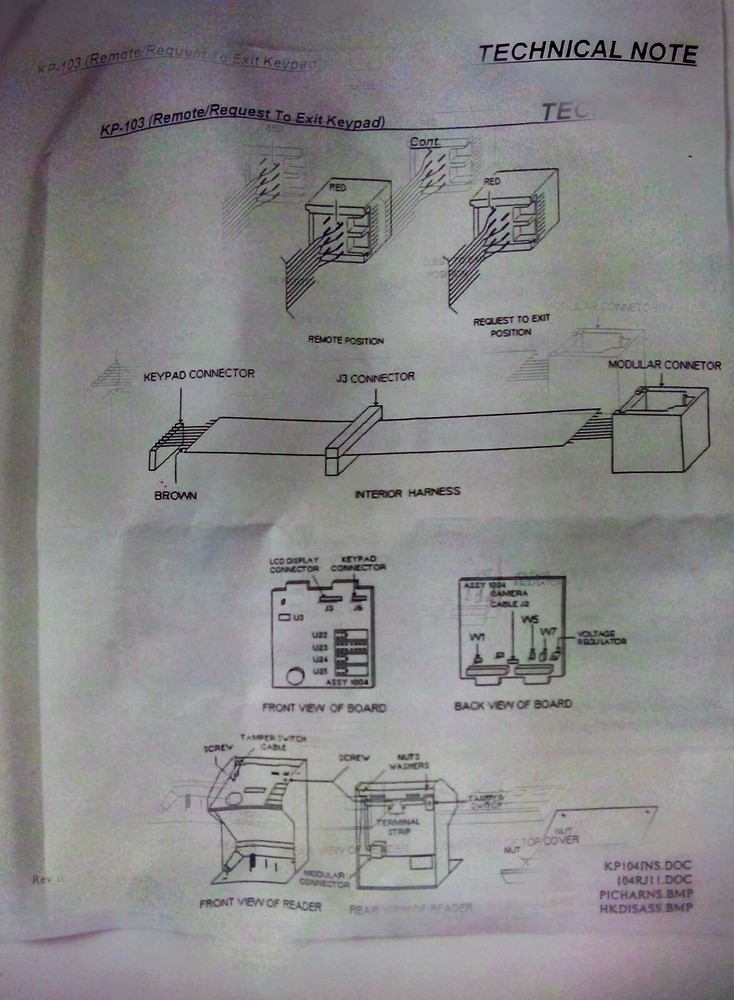 **NEW** KP-103 REMOTE - REQUEST TO EXIT KEYPAD WITH 12 FT. CONNECTING CABLE