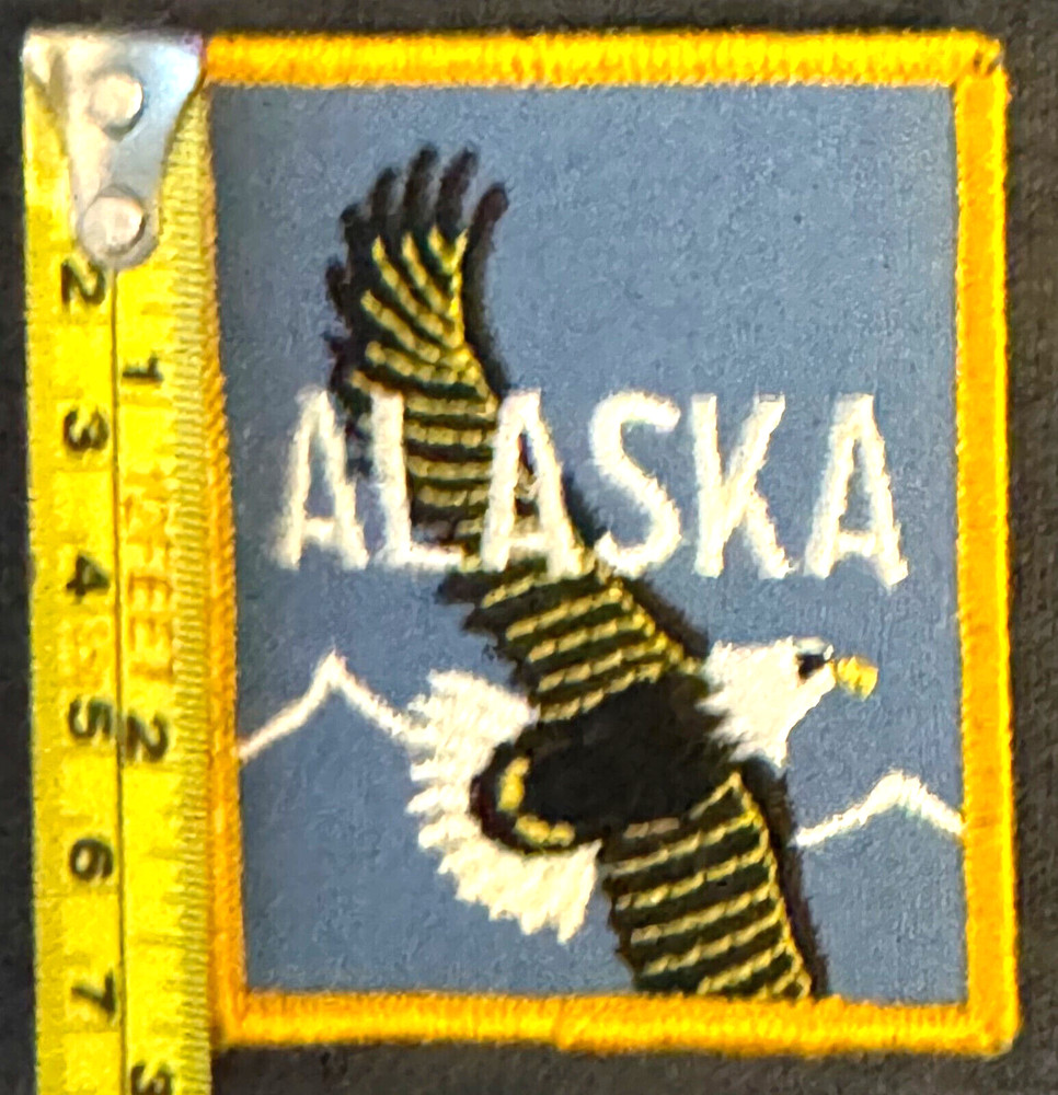 Alaska Travel Patch Unsewn Flying Bald Eagle