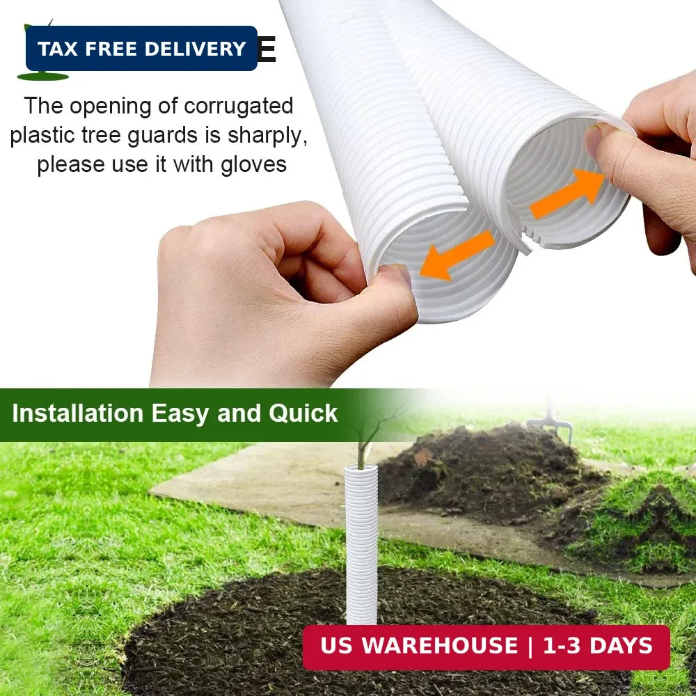 Corrugated Tree Guards, Tree Trunk Protectors, Tree Bark Protector Sleeve FAST