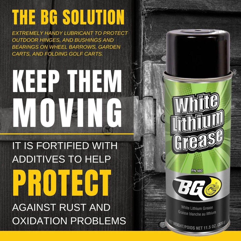 BG White Lithium Spray Grease with Screwdriver