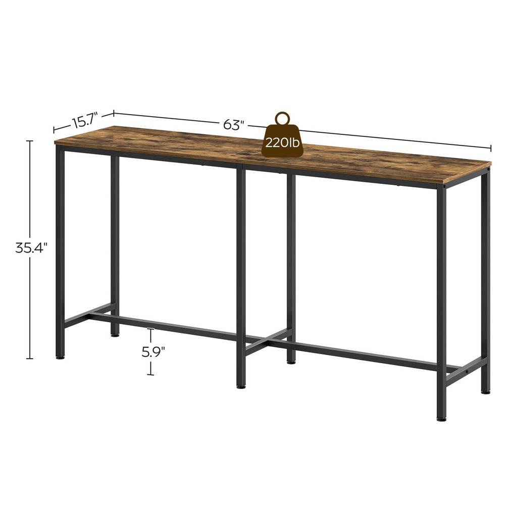 63" Long Bar Table, Counter Bar Height Table, High Top Table, Rectangular Bar...
