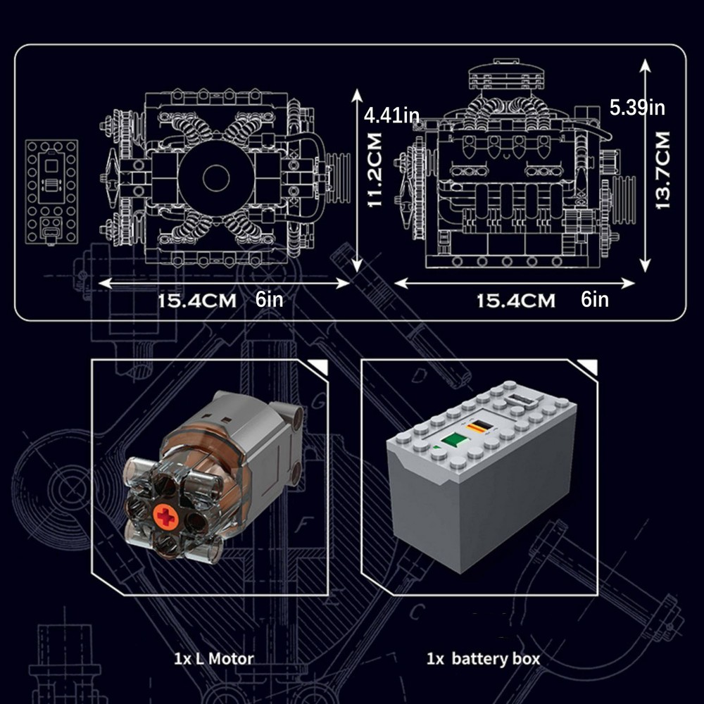 V8 Engine Motor Engineering Model Toy for Creative Build and Design Enthusiasts