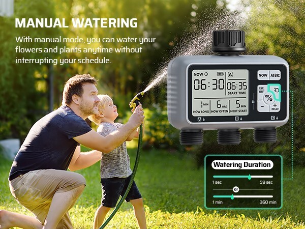 DEWENWILS 3 Zone Sprinkler Timer rogrammable Hose Faucet Timer, Irrigation Timer