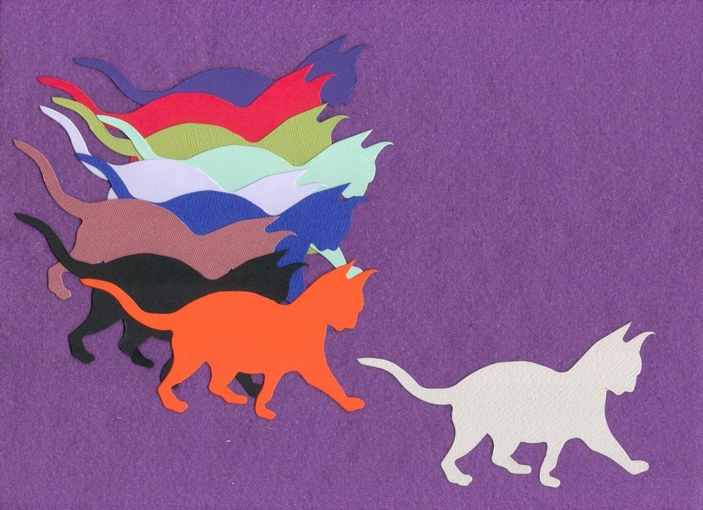 CAT die cuts scrapbook cards