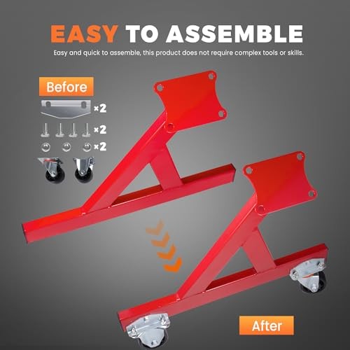 LS Compatible Engine Storage Stand, Rolling Engine Stand with Swivel Red