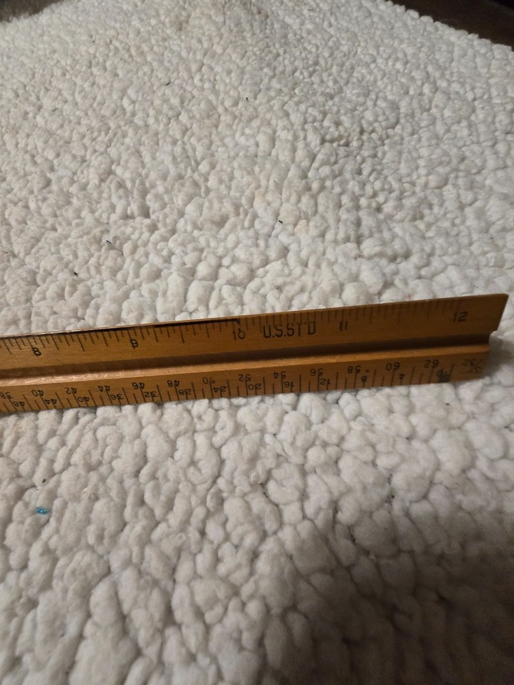 Vintage Post Boxwood 3-Sided Ruler #1301 - Engineering, Drafting ENGINE DIVIDED