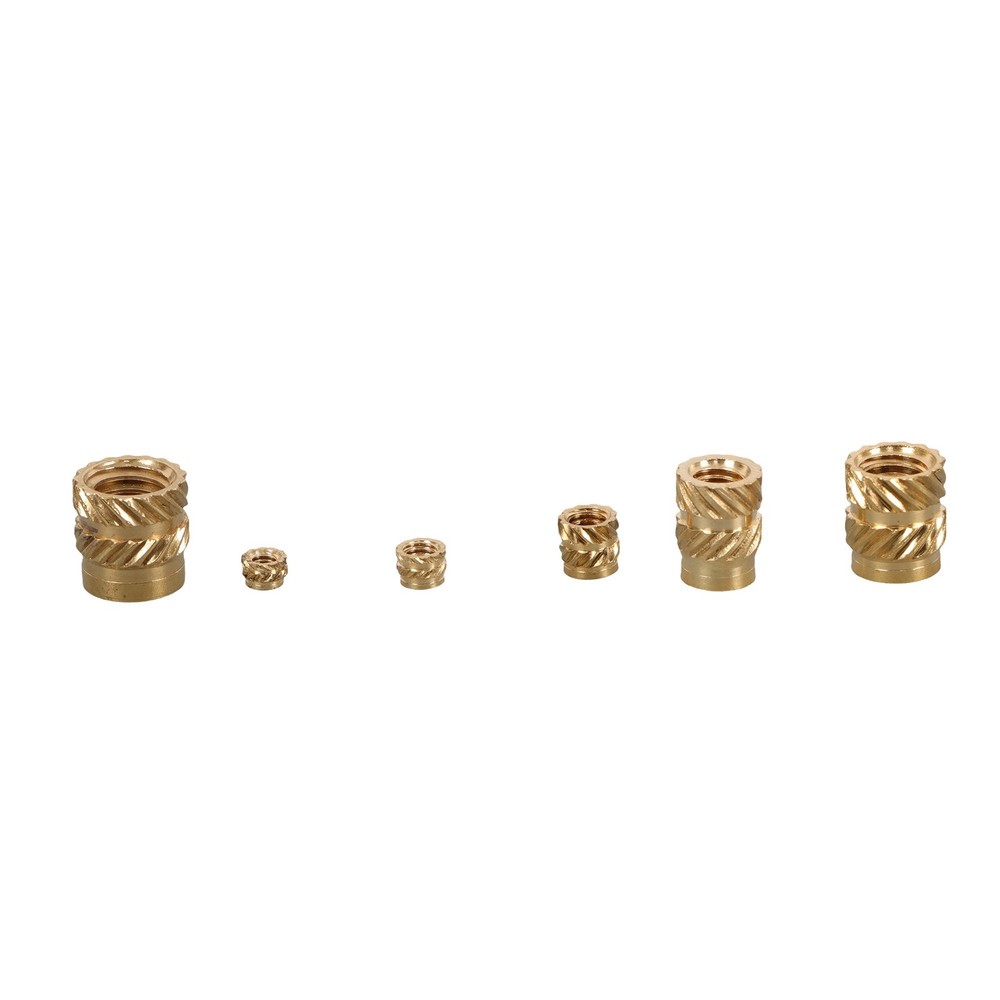 M2 M2.5 M3 M4 M5 M6 Threaded Inserts, 350Pcs Female Thread Knurled Nuts Kit