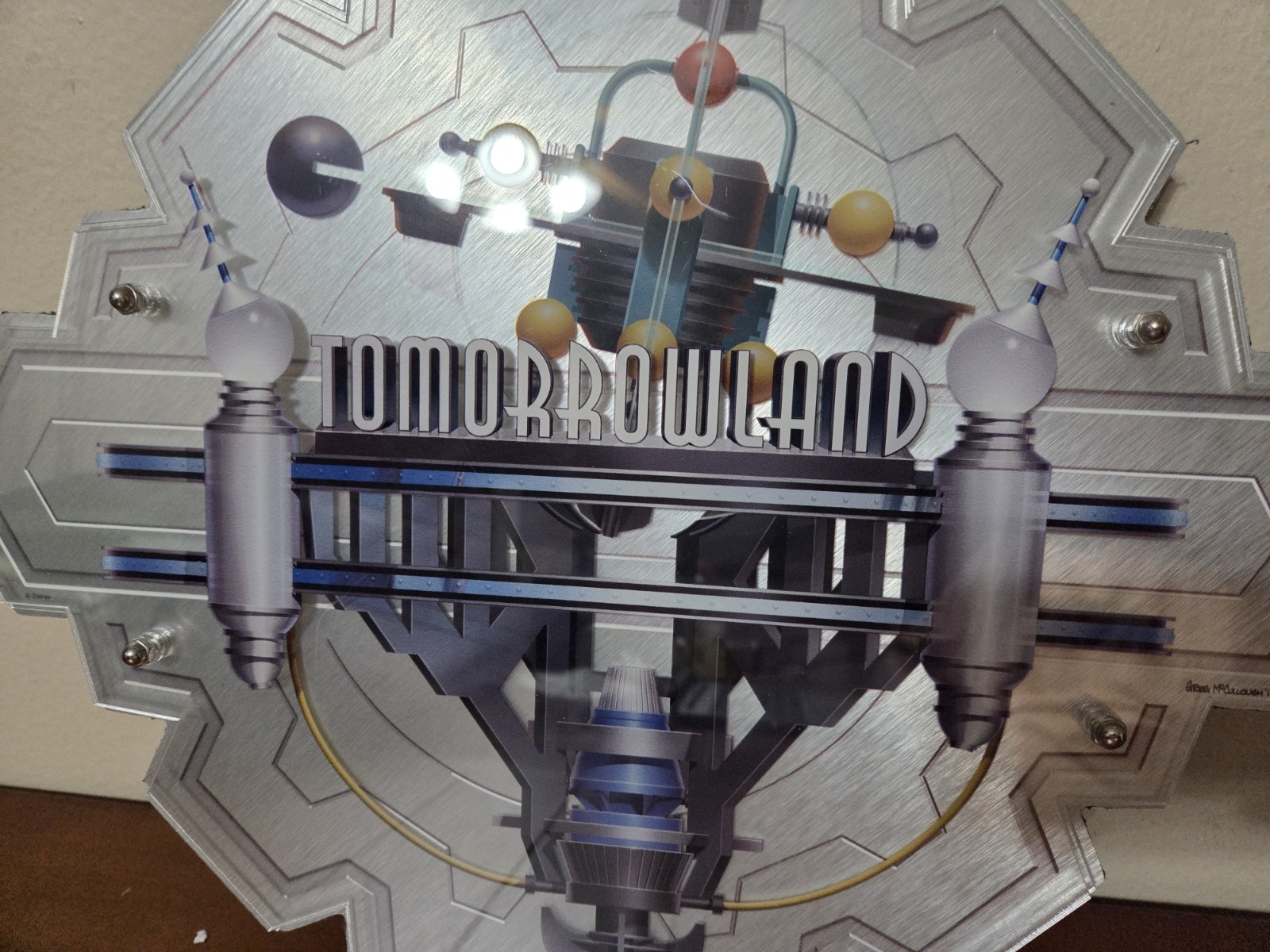 Rare Walt Disney World Disneyland Tomorrowland Sign Magic Kingdom Signed