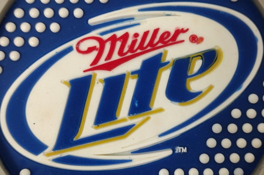 Miller Lite Rubber Beer Coaster Set of 4 Durable Washable Stocking Stuffer Bar