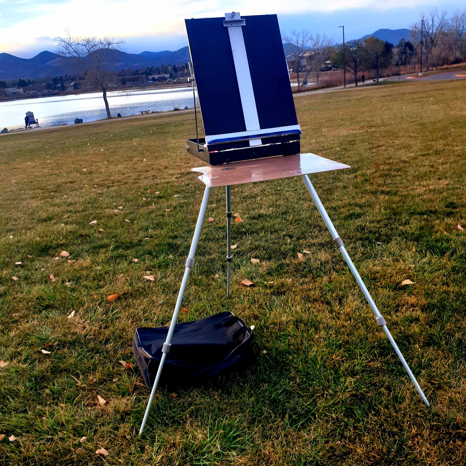 PORTABLE ARTIST EASEL - FULLY ADJUSTABLE STURDY ALUMINUM GREAT CONDITION - ROLFS