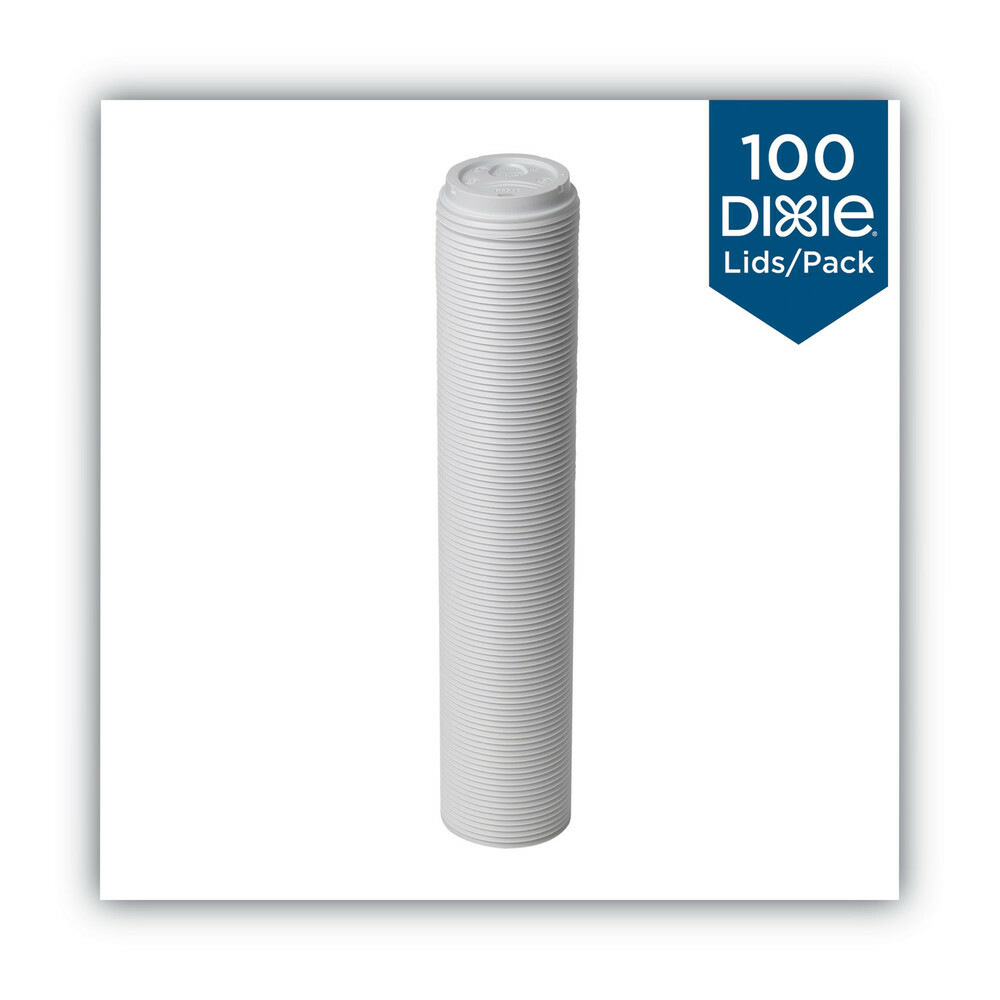 Dixie D9542PK 10 oz. - 20 oz. Hot Cups Drink-Thru Dome Lids - White (100/PK) New