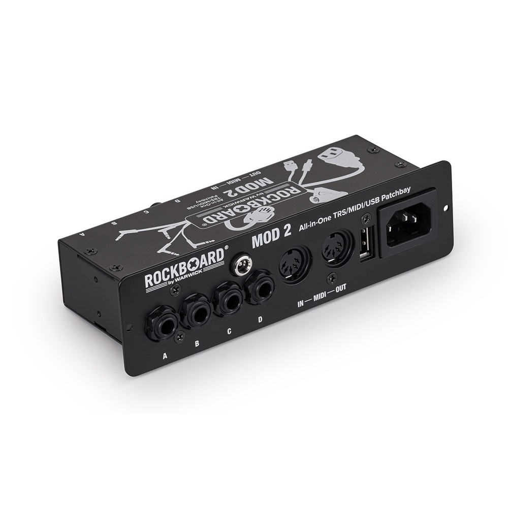 Rockboard MOD2 V2 4xTRS 2xMIDI 1xUSB Pedalboard Patchbay + IEC Power Patch Cable