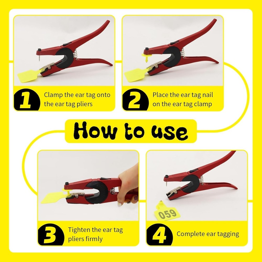 Durable Cattle Ear Tags 001-100 - Efficient Livestock Identification Solution