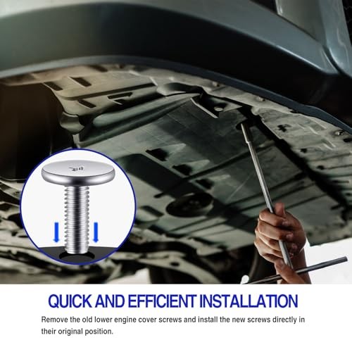 Engine Splash Shield Bolt Kit – Lower Skid Plate Screws for Under Engine 8PCS