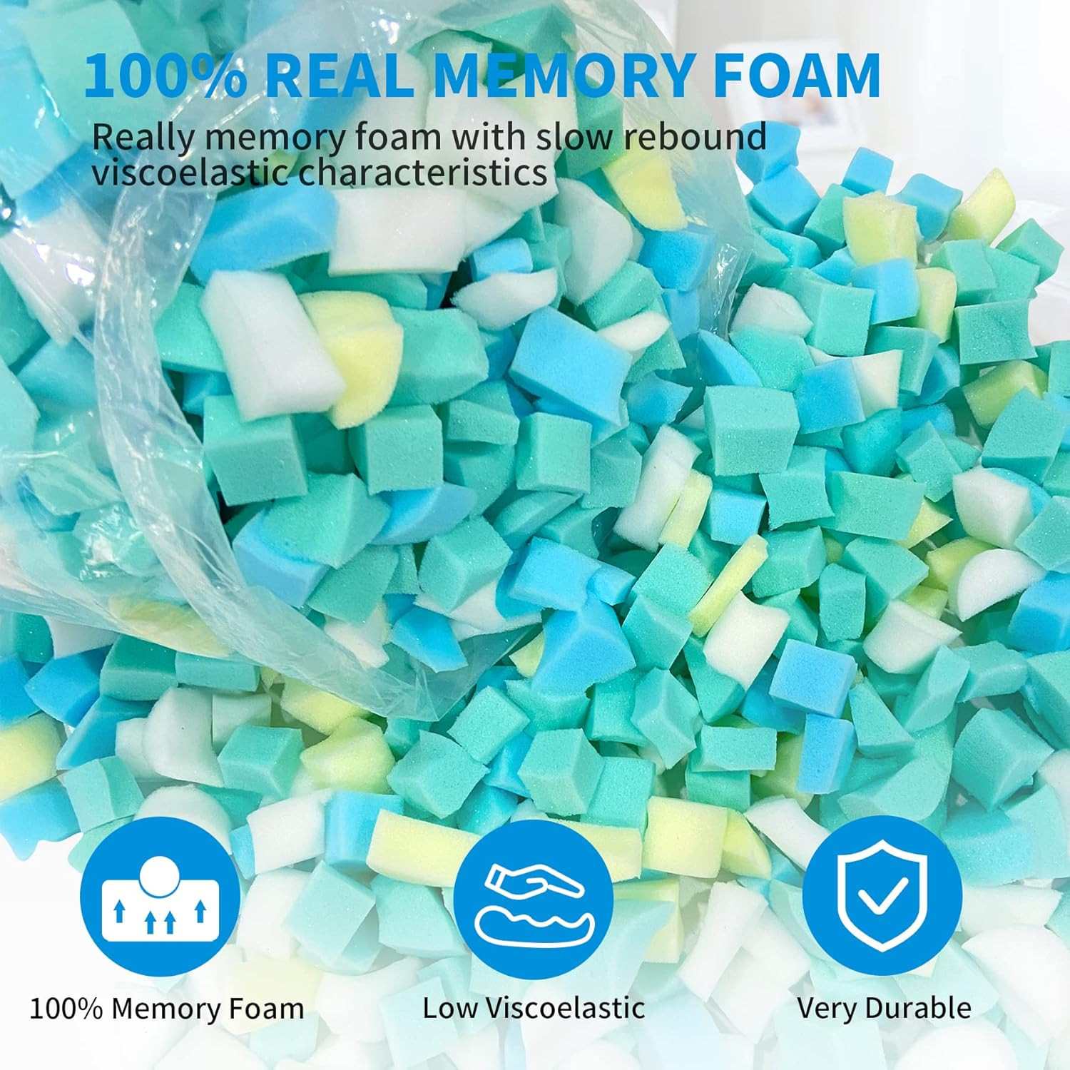 Shredded Memory Foam Filling 10Lbs for Bean Bag Filler, Pillow Stuffing Cushion