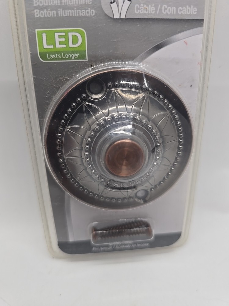 Utilitech Wired Door Bell LED Lighted Button Bronze Finish New In Package