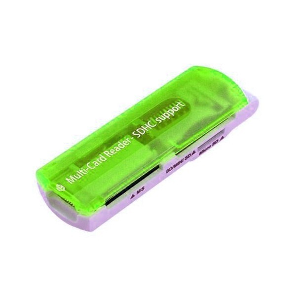 Multi Card Reader TF / SD, MicroSD (T-Flash), MS, and M2 - Green