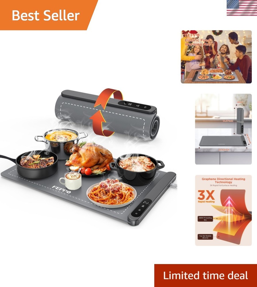 Food Warming Mat, Upgrade High-tech Graphene Heating Film, Fast Full Surface ...