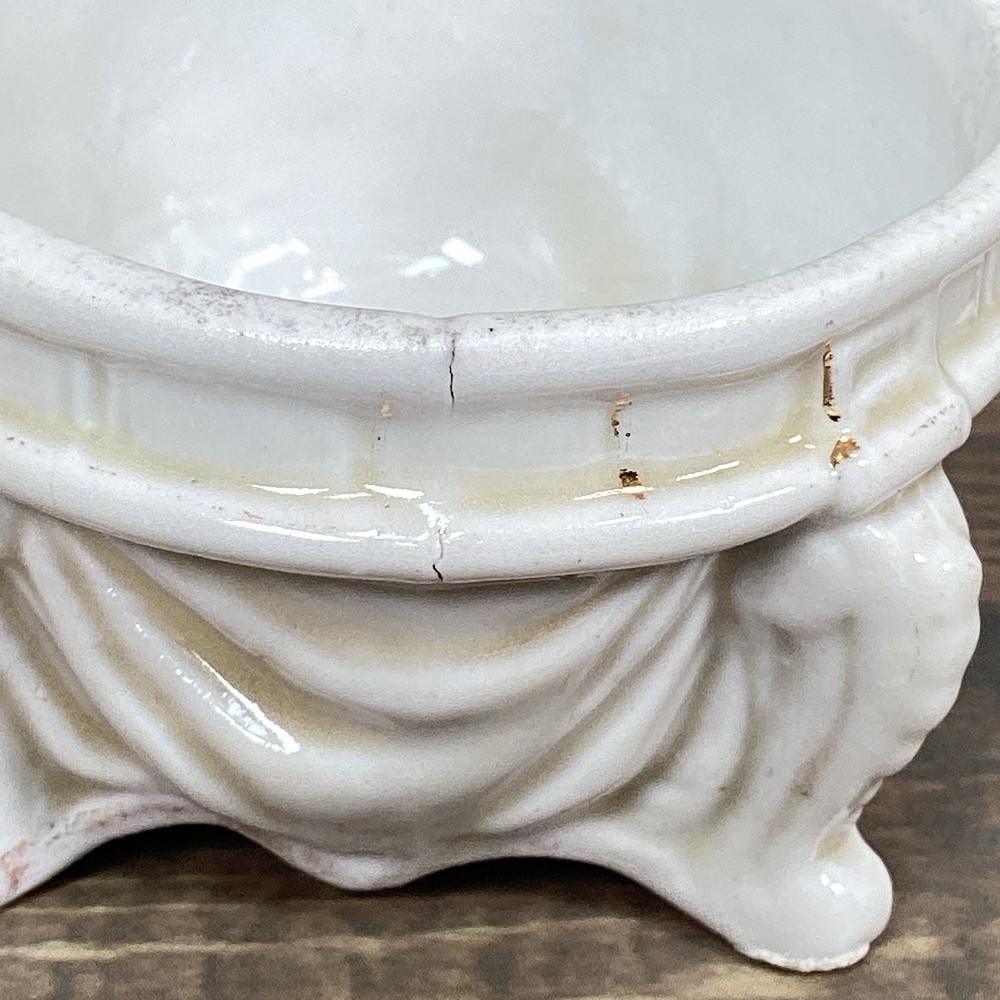 Antique Pair Open Master Salt Cellar, Salt Dip