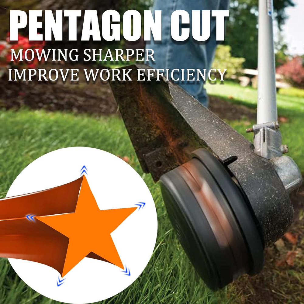 String Trimmer Line, Commercial Grade Orange Pentagon Weed Eater String, Premium