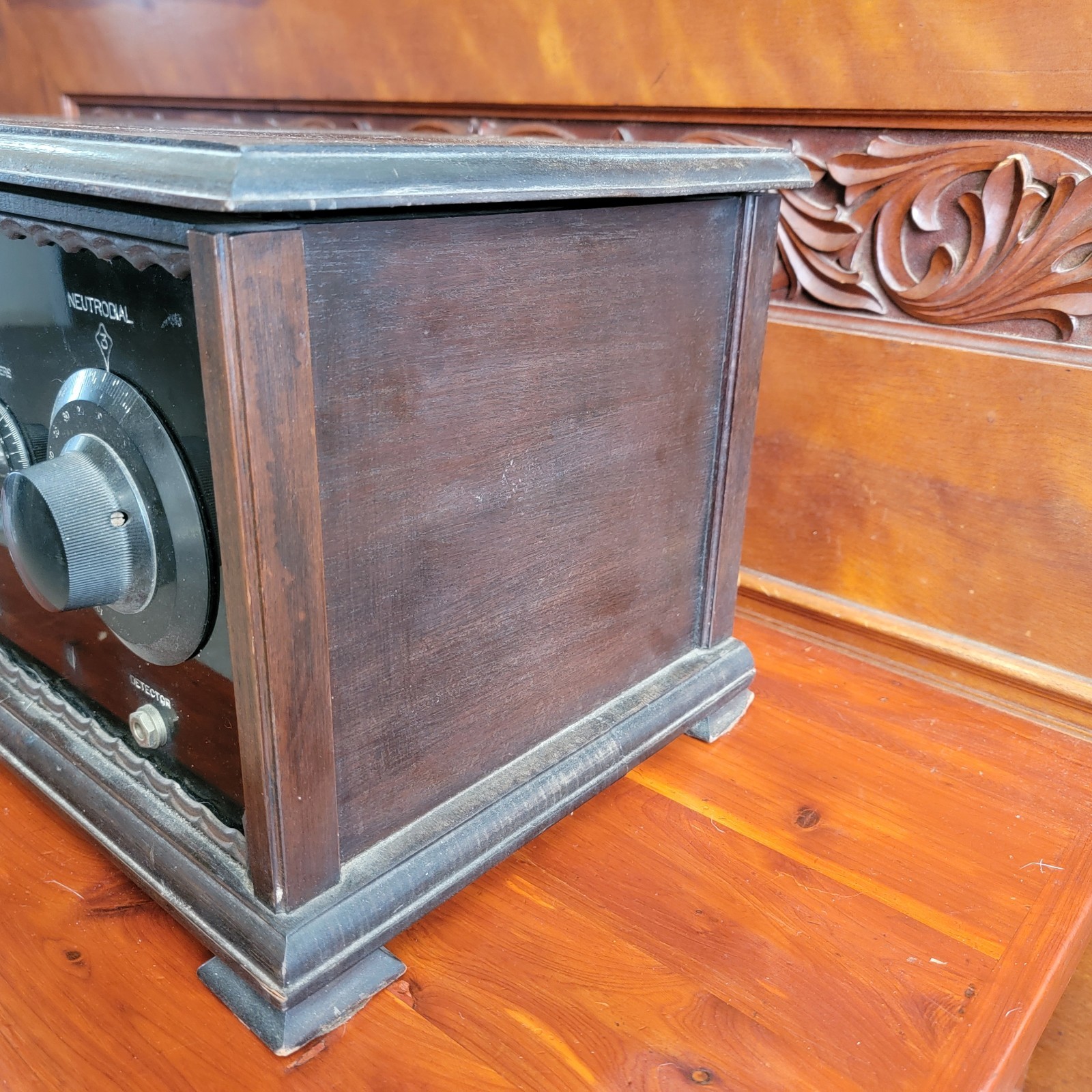 Antique Silvertone King-Hinners NEUTRODYNE in Wood Case 1924 Untested