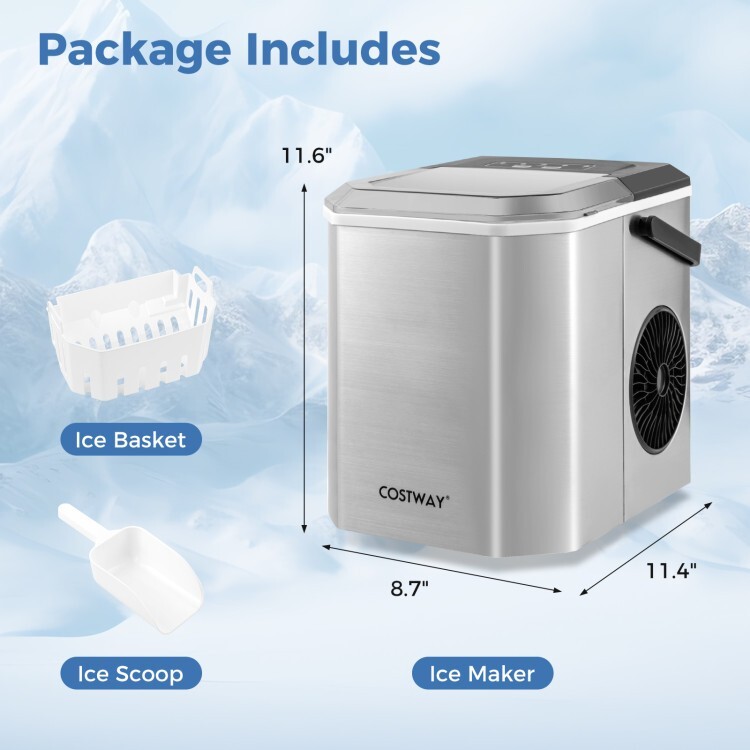 Home Kitchen Countertop Ice Machine Portable Ice Cube Maker With Self-Cleaning