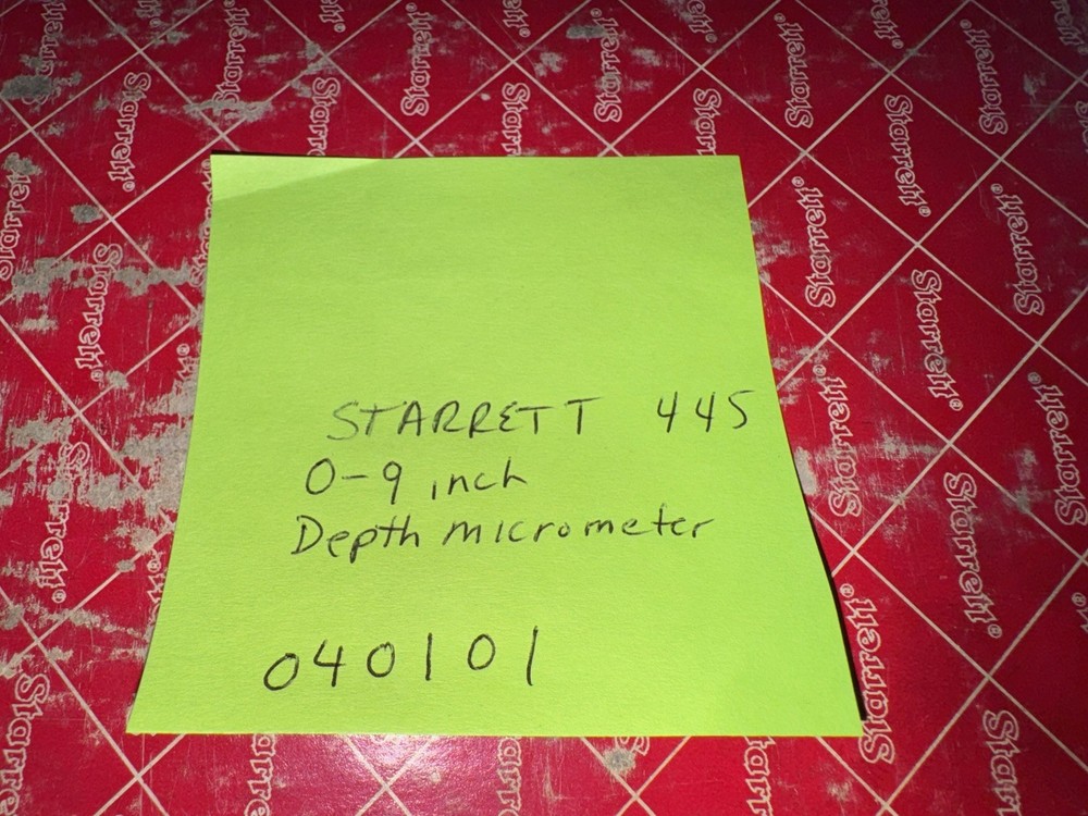 STARRETT 445DZ-9RL DEPTH MICROMETER: 0-9″ (6″ BASE) - Ratcheting with Case