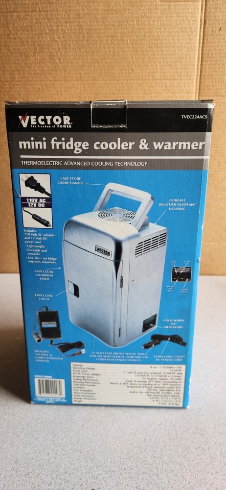 Vector Mini Fridge Cooler and Warmer 12 Volt & 110 Volt for Auto & Home