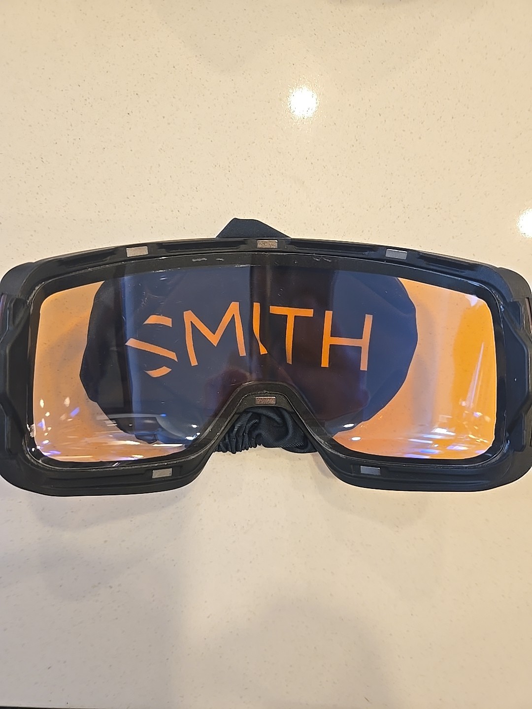 Smith 4D Mag Navy Goggles Chromapop Storm Rose Flash Lens Used Ski