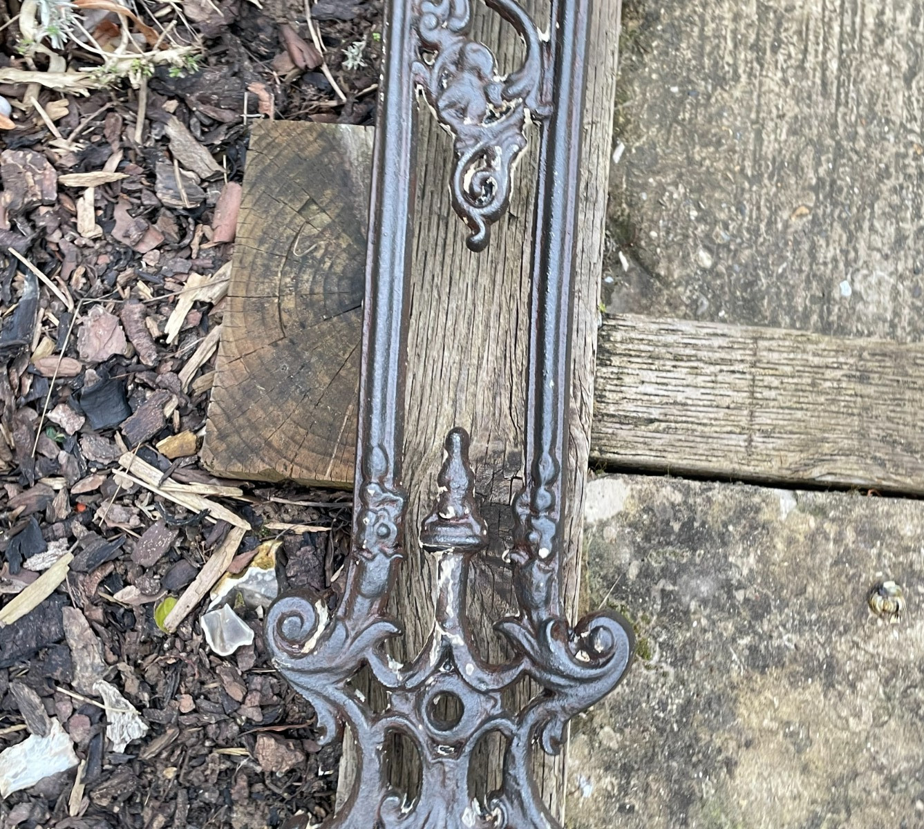 Antique Ornate Cast Iron Garden Stair Balustrade Handrail