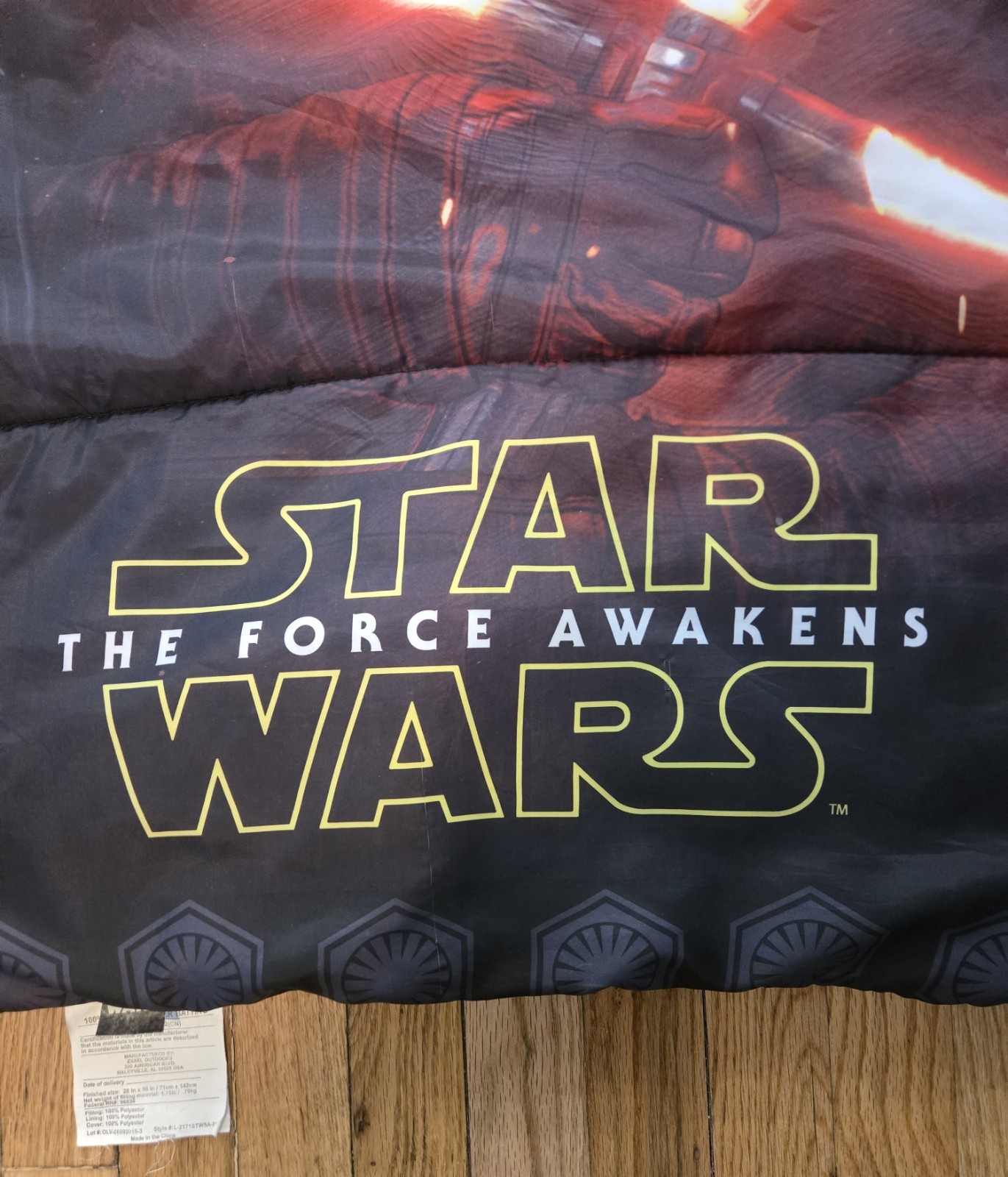 STAR WARS Kids Sleeping Bag 53 x 28 The Forse Awakens Darth Vader Red And Black