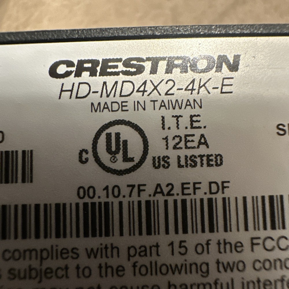 Crestron HD-MD4X2-4K-E 4x2 4K HDMI Switcher