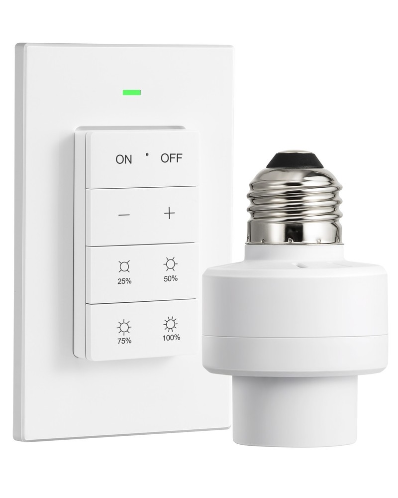 DEWENWILS Remote Control Light Socket Dimmer,Wall Mounted Wireless Light Switch
