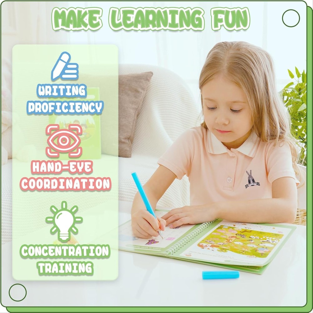 Reusable Grooved Handwriting Workbooks,Magic Copybook,Magic Writing Red