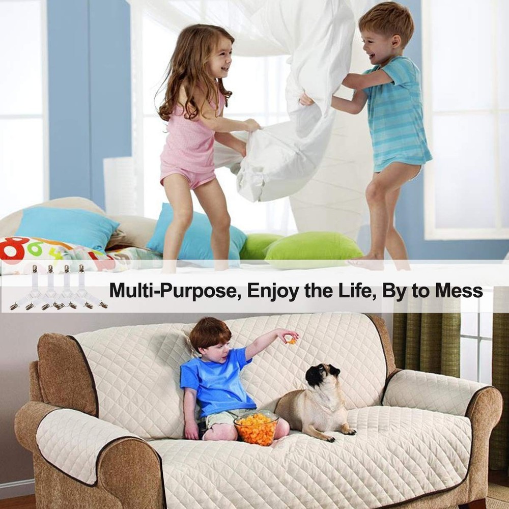 4 PCS White Triangle Bed Sheet Holder Straps, Adjustable Elastic Corner Clips