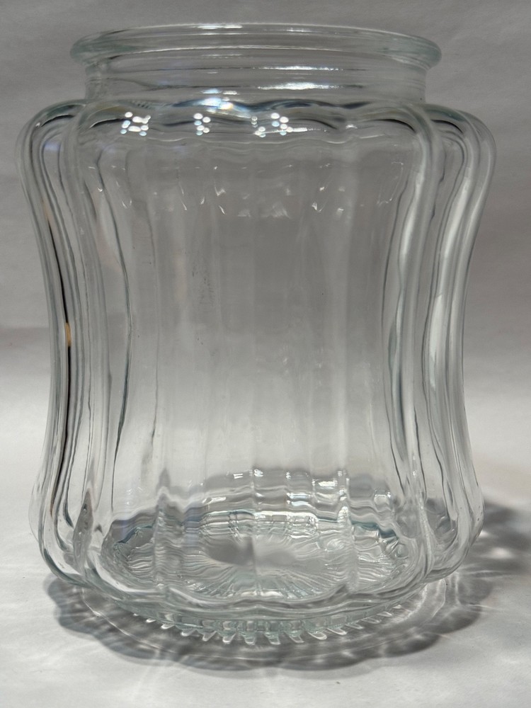 Vintage Clear Glass Ribbed Light Shade