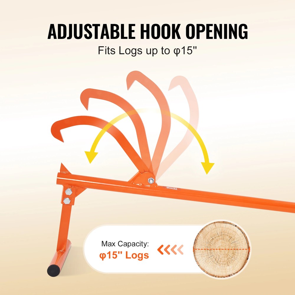 Timberjack Heavy Duty Log Lifter Cant Hook Logging Tools Jack for Rolling Logs