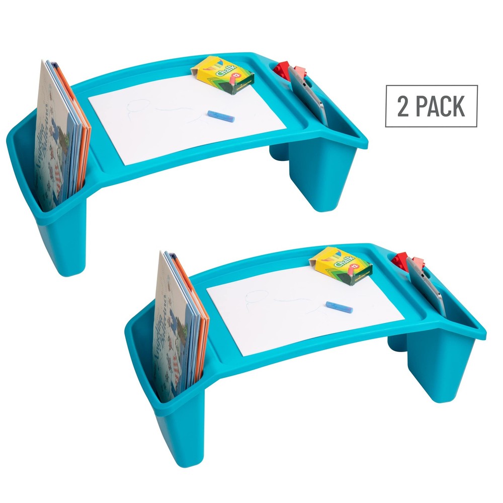 Lap Desk, Portable Activity Tray with Side Storage, Stackable Plastic Desk fo...