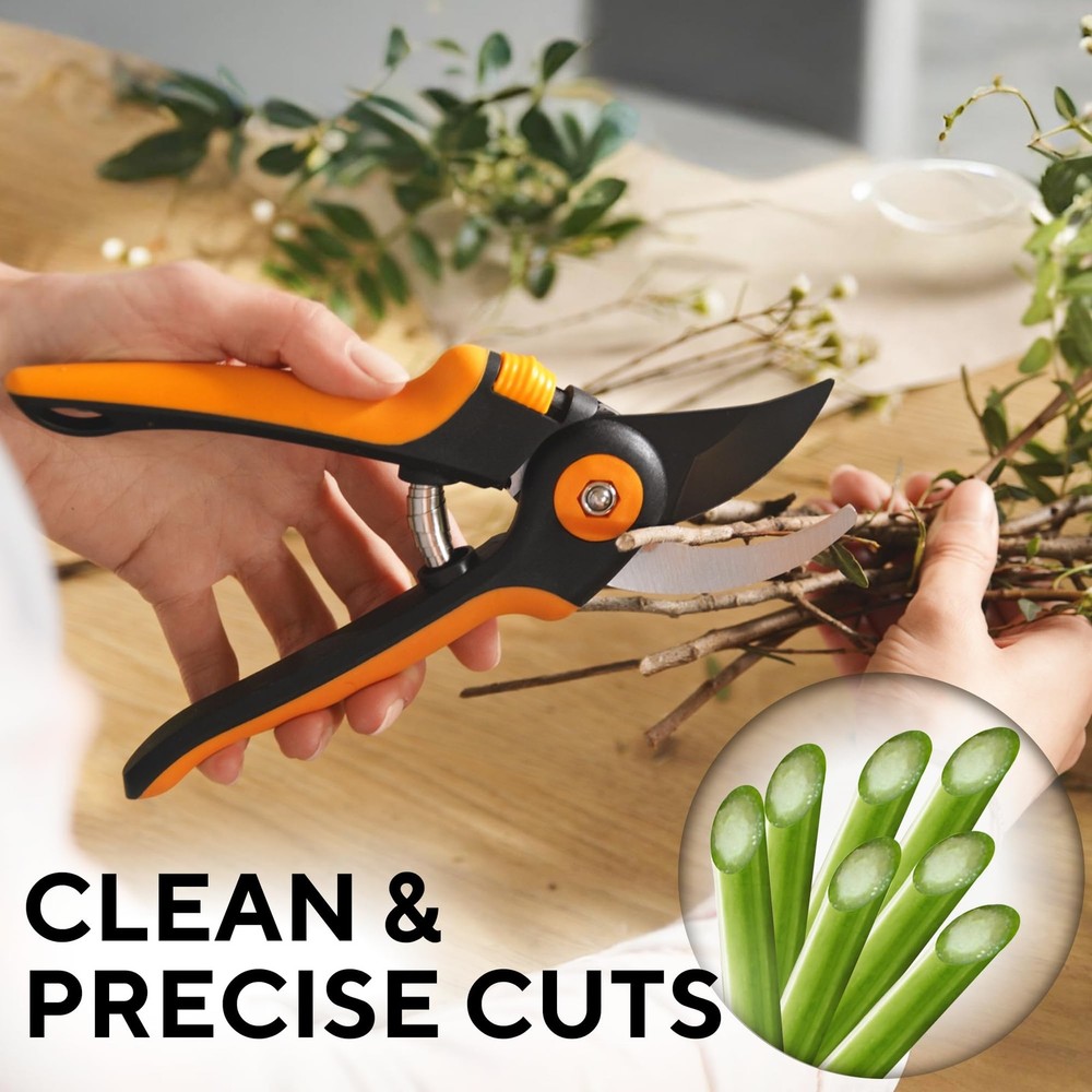 Bypass Pruning Shears with Ultra Sharp Blades - Premium Pruners w/Adjustable ...